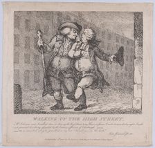 Walking Up the High Street, Edinburgh (Picturesque Beauties of Boswell, Part the F..., May 15, 1786. Creator: Thomas Rowlandson