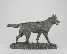 Walking Wolf, model n.d., cast c. 1870/1873. Creator: Antoine-Louis Barye