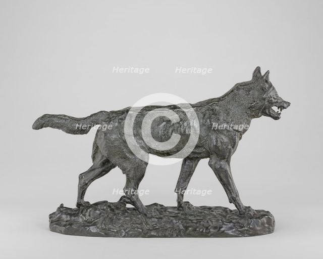 Walking Wolf, model n.d., cast c. 1870/1873. Creator: Antoine-Louis Barye.