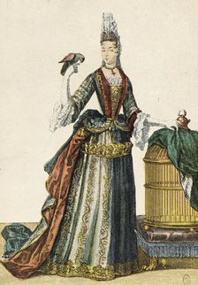 Walking and Evening Dress, between circa 1695 and circa 1702. Creator: Nicolas Bonnart