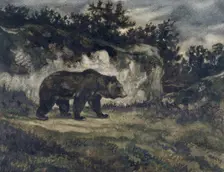 Walking Bear, c1850s-1860s. Creator: Antoine-Louis Barye