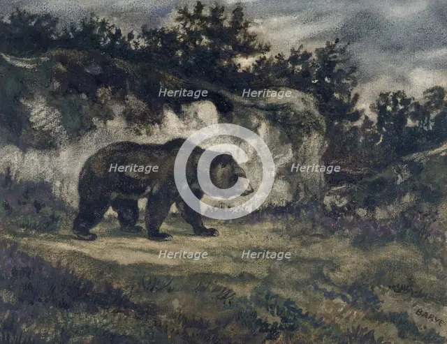 Walking Bear, c1850s-1860s. Creator: Antoine-Louis Barye.