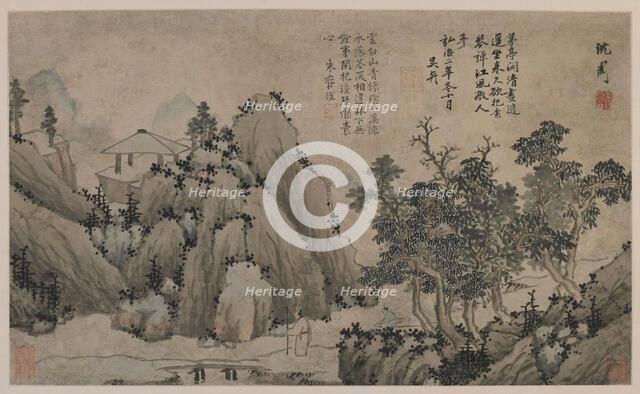 Walking by a Mountain Stream, Ming dynasty, 1368-1644. Creator: Unknown.