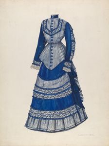 Walking Costume, 1935/1942. Creator: Florence Earl