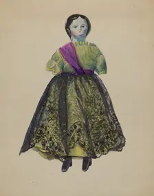 Walking Doll (Mechanical), c. 1936. Creator: Mina Lowry