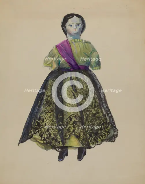 Walking Doll (Mechanical), c. 1936. Creator: Mina Lowry.