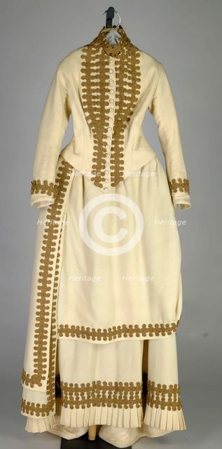 Walking dress, American, ca. 1885. Creator: Unknown.