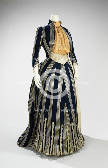 Walking dress, French, ca. 1885. Creators: House of Worth, Charles Frederick Worth.