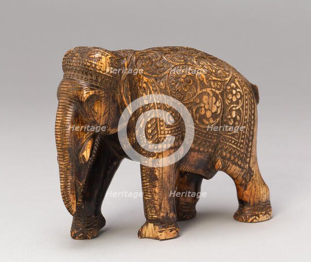 Walking Elephant with Floral Caparison, 17th century. Creator: Unknown.