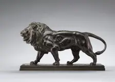 Walking Lion, model n.d., cast c. 1840/1873. Creator: Antoine-Louis Barye