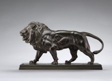 Walking Lion, model n.d., cast c. 1840/1873. Creator: Antoine-Louis Barye