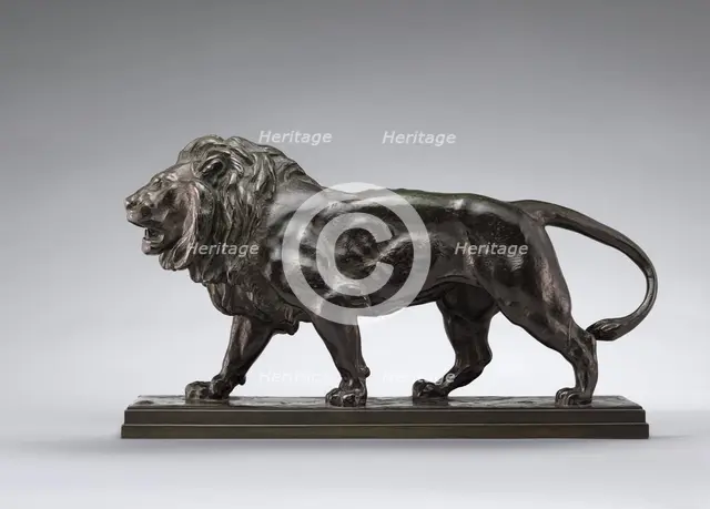 Walking Lion, model n.d., cast c. 1840/1873. Creator: Antoine-Louis Barye.