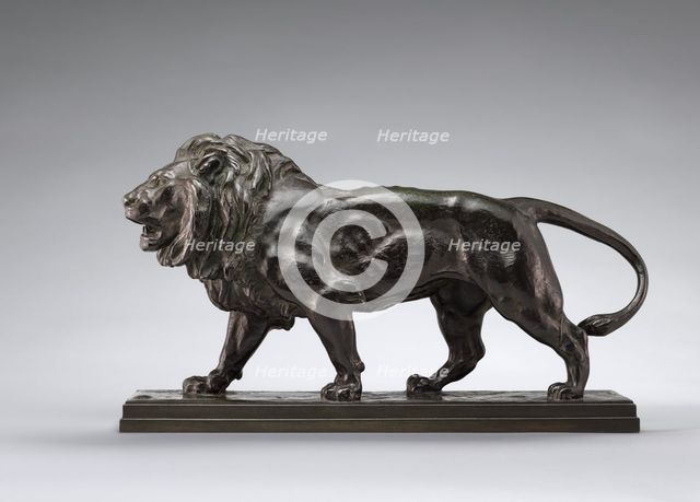 Walking Lion, model n.d., cast c. 1840/1873. Creator: Antoine-Louis Barye.