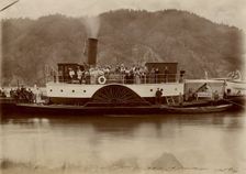 Walking on the steamer "Lieutenant Malygin" G.N. Fedotova and members of her group...,1897. Creator: Unknown