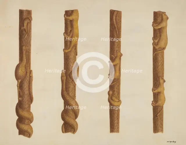 Walking Stick, c. 1940. Creator: William McAuley.