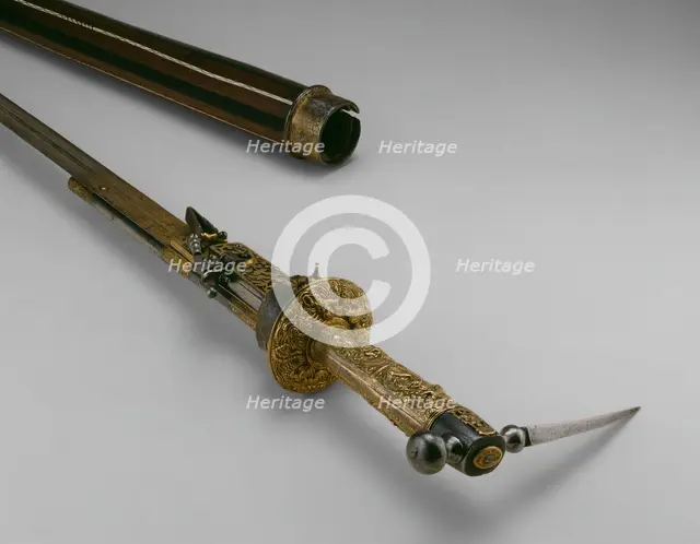 Walking Stick-Hammer-Sword-Wheellock Pistol, Augsburg, 1590/1600. Creator: Unknown.