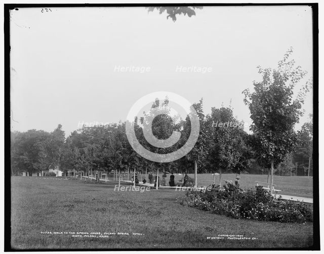 Walk to the spring house, Poland Spring Hotel, South Poland, Maine, c1900. Creator: Unknown.