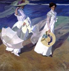 Walk by the sea Oil, 1909 by Joaquin Sorolla