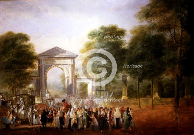 Walk in front of the Botanical Garden in Madrid, detail.