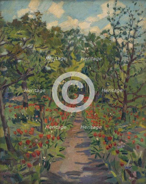 Walk in Petrzalka Park, 1935-1940. Creator: Gustav Mally.