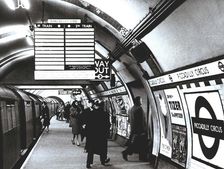 Walk in Picadilly Circus Station, London Underground Railroad, 1950