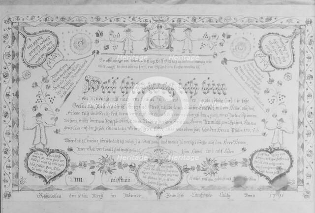 Wall Text, 1791. Creator: Unknown.