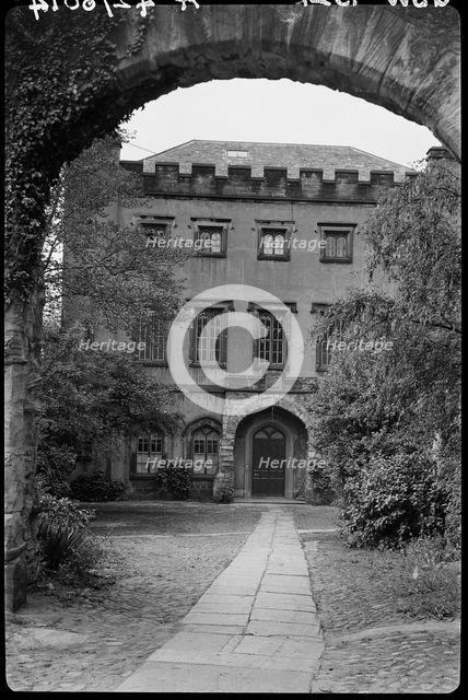 Wall with Archway in front of No. 9, The College, County Durham, 1942. Creator: George Bernard Wood.