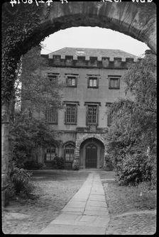 Wall with Archway in front of No. 9, The College, County Durham, 1942. Creator: George Bernard Wood