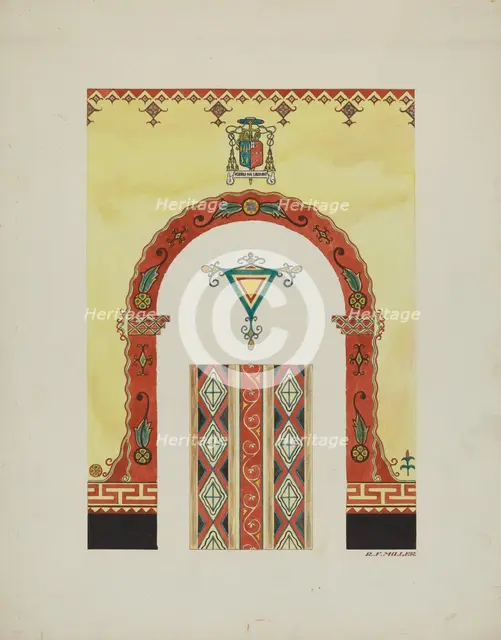 Wall and Ceiling Decorations, 1936. Creator: Randolph F Miller.