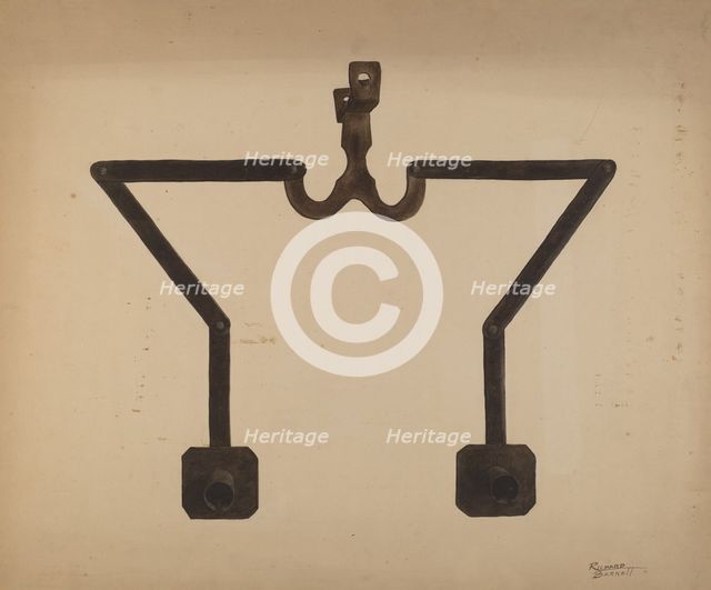 Wall Bracket Candleholder, c. 1938. Creator: Richard Barnett.
