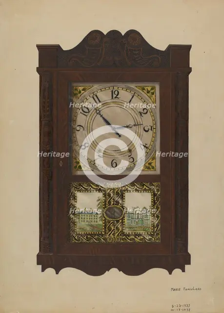 Wall Clock, 1937. Creator: Marie Famularo.