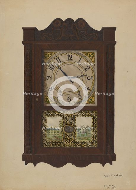 Wall Clock, 1937. Creator: Marie Famularo.