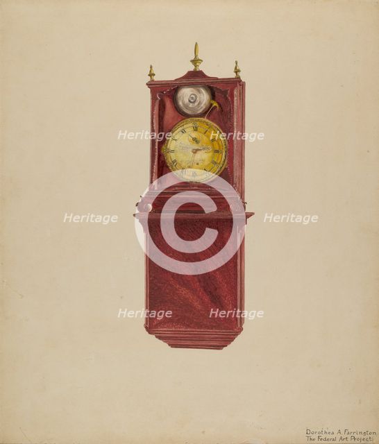 Wall Clock Antique, c. 1938. Creator: Jordan E..