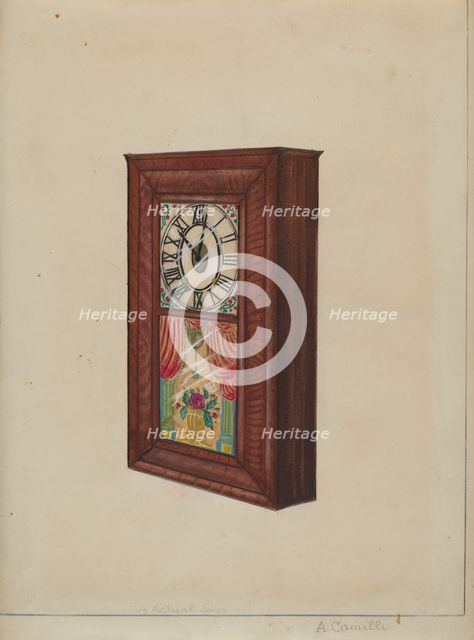 Wall Clock, c. 1936. Creator: Albert Camilli.