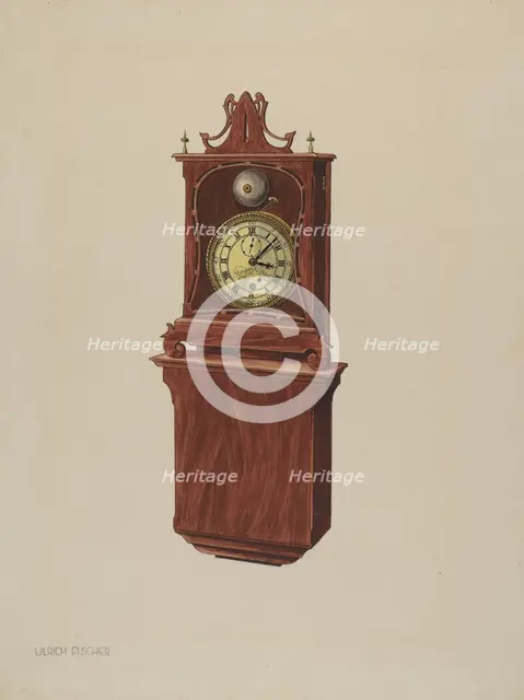 Wall Clock, c. 1937. Creator: Ulrich Fischer.