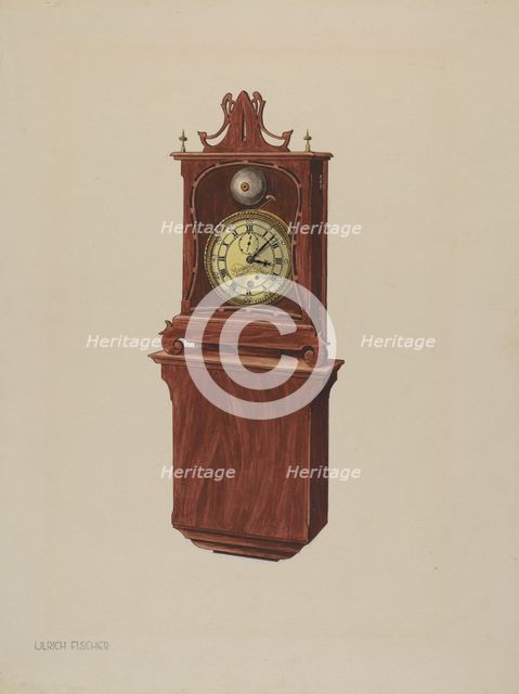 Wall Clock, c. 1937. Creator: Ulrich Fischer.
