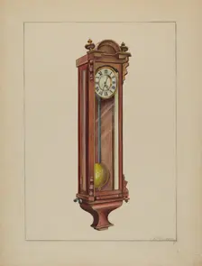 Wall Clock, c. 1937. Creator: John Cutting