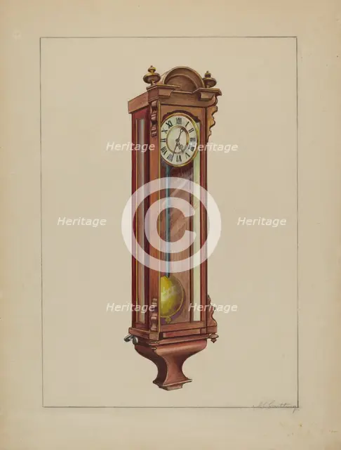 Wall Clock, c. 1937. Creator: John Cutting.