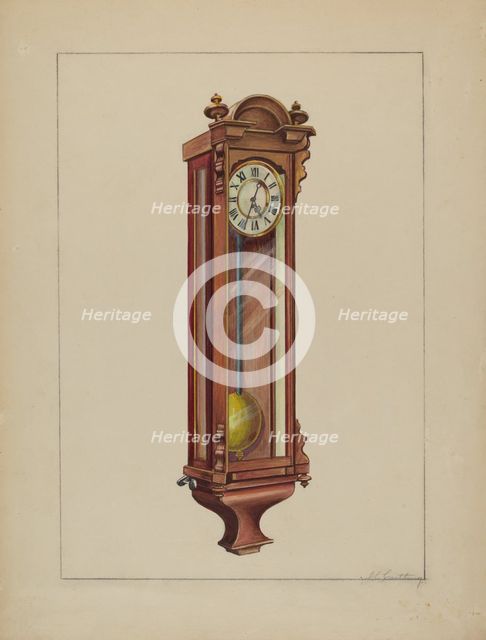 Wall Clock, c. 1937. Creator: John Cutting.