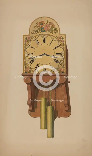 Wall Clock, c. 1938. Creator: Therkel Anderson.