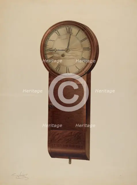 Wall Clock, c. 1938. Creator: Frank Wenger.