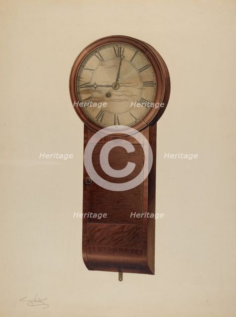 Wall Clock, c. 1938. Creator: Frank Wenger.