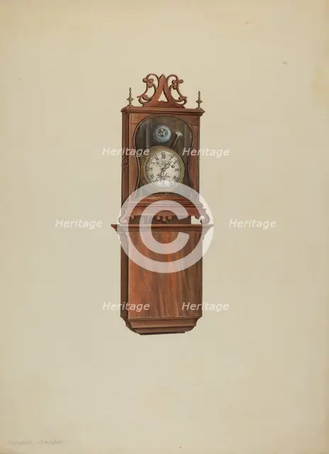 Wall Clock, c. 1938. Creator: Isadore Goldberg.