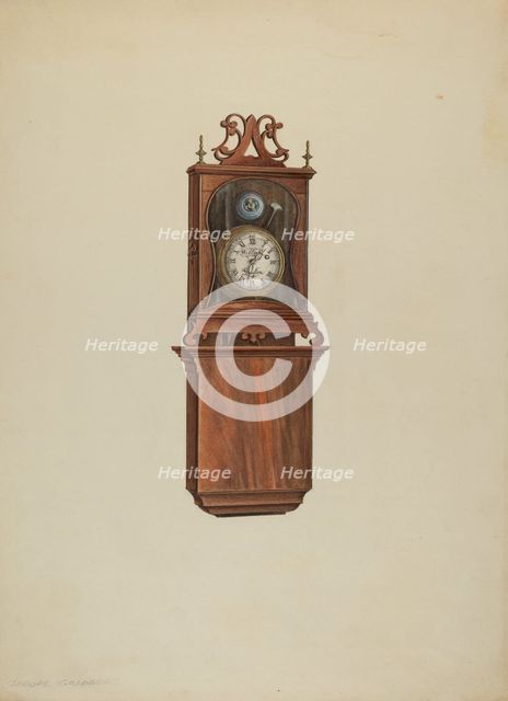 Wall Clock, c. 1938. Creator: Isadore Goldberg.