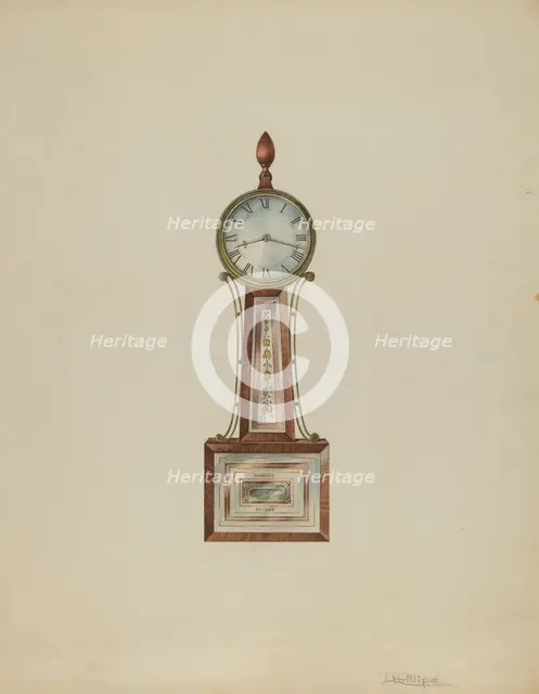 Wall Clock, c. 1938. Creator: Lawrence Phillips.