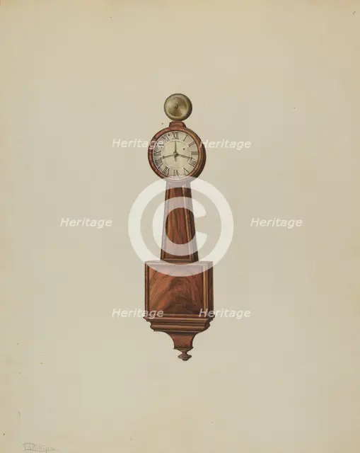 Wall Clock, c. 1938. Creator: Lawrence Phillips.