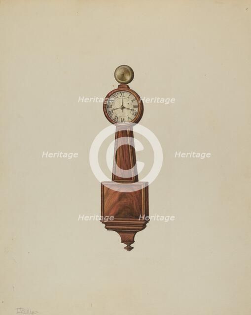 Wall Clock, c. 1938. Creator: Lawrence Phillips.