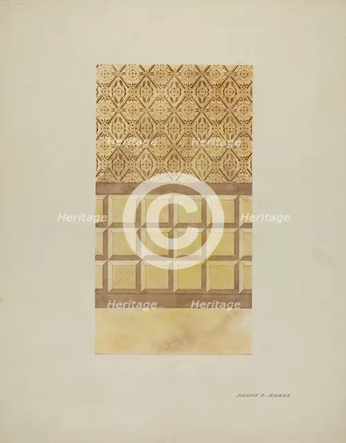 Wall Decoration, on Adobe Ranch House, c. 1939. Creator: Frank C. Barks.