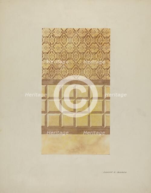 Wall Decoration, on Adobe Ranch House, c. 1939. Creator: Frank C. Barks.