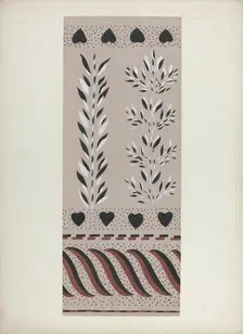 Wall Decoration Below Chair Rail, c. 1940. Creator: Alvin M Gully